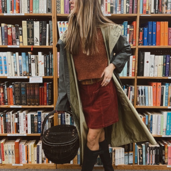 Red Corduroy Mini Skirt - Picture 3 of 8